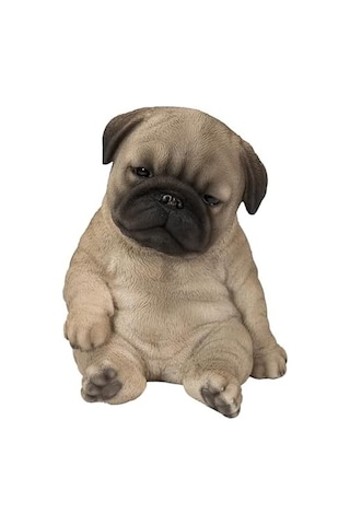 Hi Line Gift Ltd Oturan Uyuyan Pug Yavru Köpek Heykeli Heykelcik