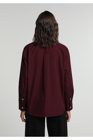 Colin's Colins Boyfriend Fit Shirt Neck Düz Kadın Bordo Uzun Kol Gömlek Cl1081481 Q1.v1 Bur