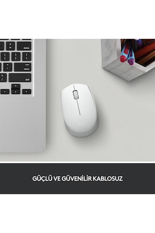 Logıtech 910-006867, M171 White, Usb Nano 2,4g Kablosuz, 1000dpi, Optik, 3 Tuşlu, 12ay Pil Ömrü, Mouse Sc-400