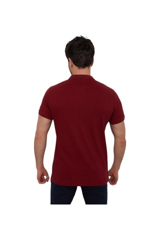 Cazador Erkek Polo Yaka Slim Fit Pike Düz Pamuklu Tişört Bordo