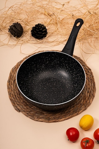 Çarşıdayız Penguen Ezme Granit Wok Tava 26 Cm Siyah W28s Siyah