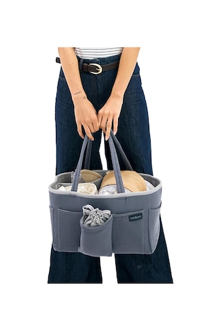Miniboni Müslin Anne Organizer Çanta - Gri Standart Gri