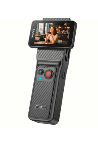 Sjcam C400 Pocket 4k Uhd 3'ü 1 Arada Titreşim Engelleme Çift Ekranlı Vlog Aksiyon Kamerası Siyah