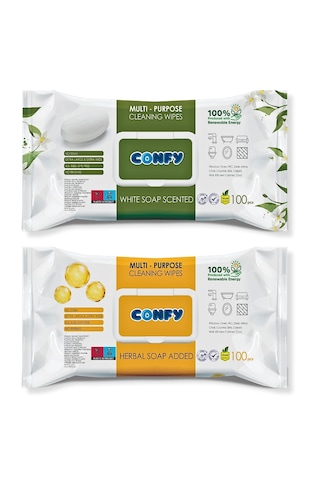 Confy Yüzey Temizlik Havlusu 2 Li Beyaz & Arap Sabunu 100x2