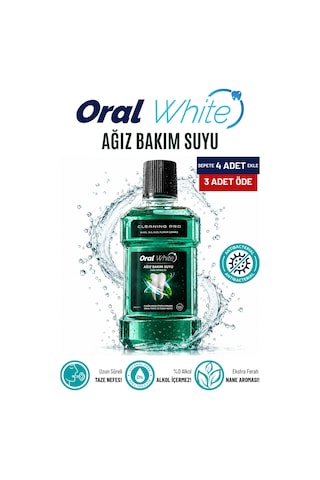 Oral White Cleaning Pro Ağız Bakım Suyu 250 ML