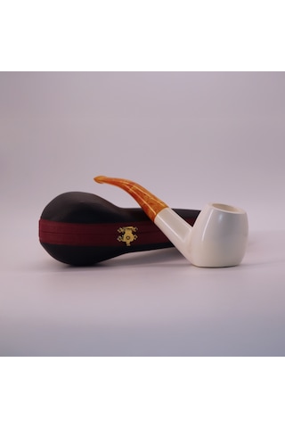El Oyması Lületaşı Pipo Klasik Billiard Model Blok Taş,9mm Filtre Uyumlu Akrilik Ağızlıklı Koleksiyonluk