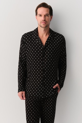 Suwen Adrian Erkek Maskülen Pijama Takımı Sh26309660b911 Siyah Desenli