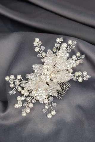 FdayAksesuar Kadın Gelinlere Özel Rigel Boncuklu Taraklı Toka Gelin Aksesuarı FRDY31601