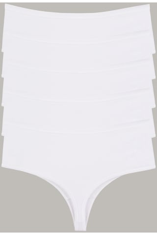 Kadın Külot Yüksek Bel Tanga Büyük Beden 5 Li Paket Beyaz 26302 R01 Beyaz