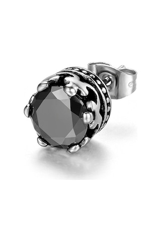 Chavin Siyah Tek Taş Çelik Erkek Küpe Ei96Sy Beyaz