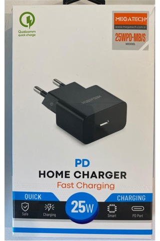 Megatech 25w Siyah Pd Type-c Ev Şarj Kafa