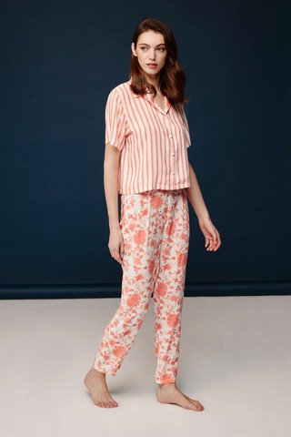 Bonnie&clyde - Kadın Somon Viskon Pijama Takımı SOMON