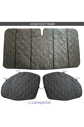 Motokaravan Ön Ve Yan Camlar İçin Isı Yalıtım Güneşlik Fiat Ducato Peugeot Boxer Citroen Jumper