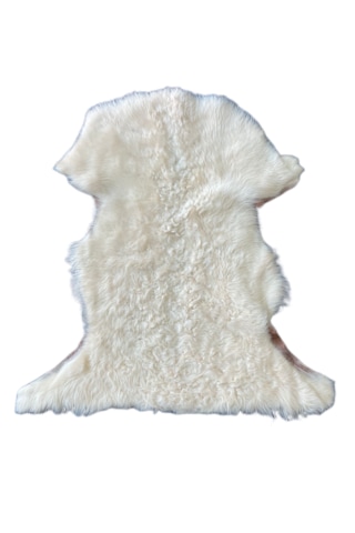 Gerçek Uzun Tüylü Koyun Postu Krem 70x50 Cm