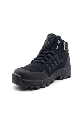 Erkek Kışlık Bot Ortepedi Termal Kürklü Fermuarlı Kauçuk Taban Siyah