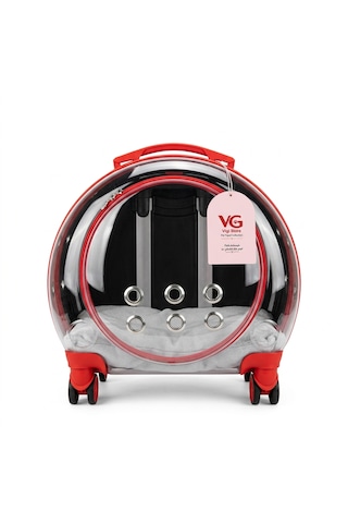 Vg Premium Şeffaf Panoramik Kedi Taşıma Valizi Xl