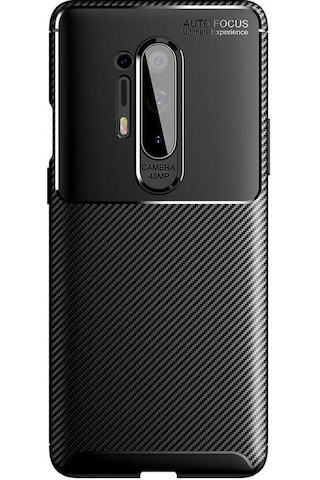 Kilifone - One Plus 8 Pro Uyumlu Kılıf Parmak İzi Tutmayan Karbon Negro Silikon Kapak - Kahverengi - T16127