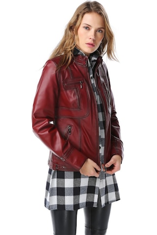 Dericlub Yb2043 Gerçek Deri Kadın Mont Ök.bordo Ök.bordo Bordo