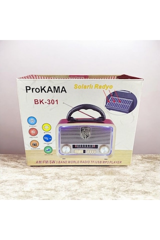 Güneş Panelli 19 Cm 3 Bant Nostajik Usb Bluetooth Radyo 3016