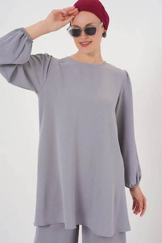 Defymoda Ayrobin Tunik Pantolon Alt Üst Takım 6712 - Gri Gri