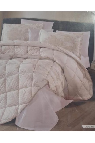 Çift Kişilik Ranforce Yorgan Asiye 141 Vizon Çok Renkli