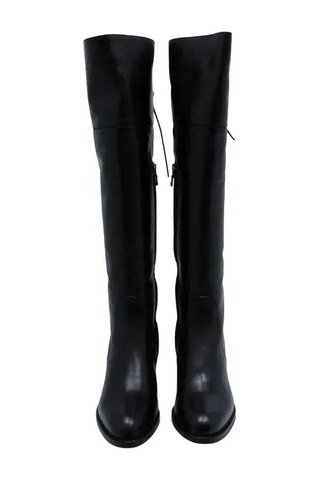 Poletto Hakiki Deri Sıyah Çizme Topuklu 3176 17 Bfl Yk-481 Siyah