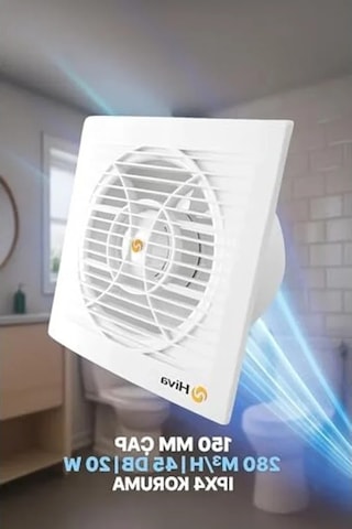 280 M³/h Debi İle 45 Db Sessiz Banyo Aspiratörü, Su Sıçrama Koruması Açık Ahşap