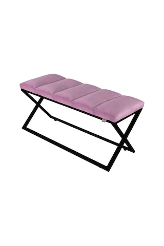 Varcera Black- Pembe Dilimli Model Puf & Bench & Koltuk & Oturma Bankı & Yatak Odası Önü