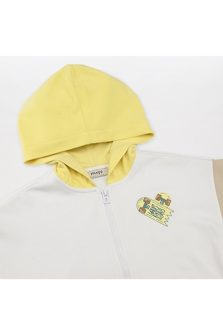 Panço Kız Çocukkapüşonlu Sweatshirt Beyaz 2411gk08004-4081 001