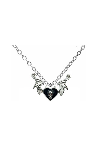 Yarasa Kanatlı Skull Heart Unisex Gotik Kolye Karanlık Aşkın Ve Asi Ruhun Simgesi Çok renkli