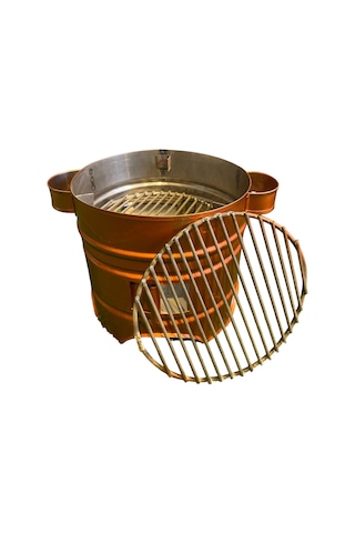 21 Cm 3 Kapaklı Bakır Boyalı Yuvarlak Mangal