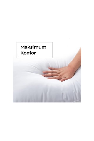 Elyaf Dolgulu 2 Adet Silikon Yastık 50x70 Cm Pamuk Antibakteriyel Otel Yastık Beyaz Yumuşak