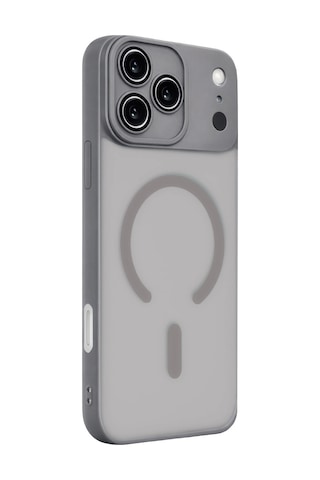 Apple Uyumlu iPhone 17 Pro Jota Lensli Magsafe Kapak Gri