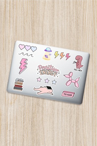 Pink Dekoratif Laptop Notebook Tablet Telefon Sticker Set 04