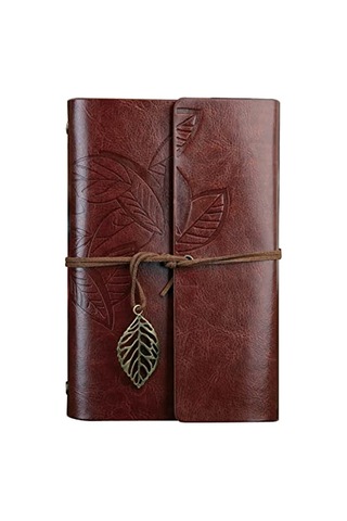 Yapraklı Not Defteri Klasik Pu Deri Kapak Seyahat Defteri Travel Journal Günlük Seyahat Günlüğü Doldurulabilir Es Çok Renkli