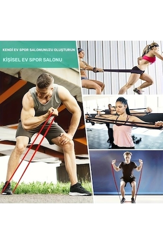 Pazly 5 Renkli Direnç Bandı Spor Bacak Bandı Elbise Takım Pull Up Bandı Egzersiz Bandı Altın Ağır Gerginlik Kaymaz Tper Altın