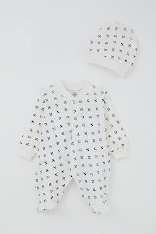 Breeze Erkek Bebek Patikli Tulum Deniz Temalı Çapa Desenli 0-6 Ay, Ekru Ekru