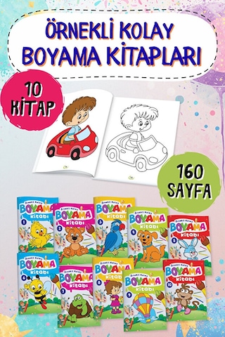 Tandem Yayınları Örnekli Kolay Boyama Kitabı (10 Kitap)