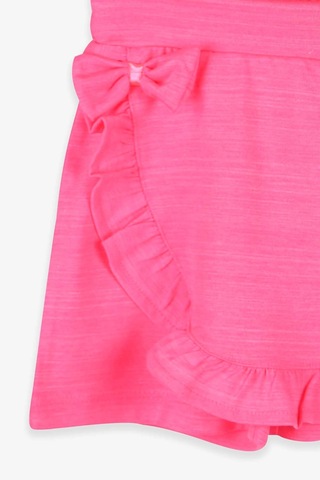 Breeze Kız Çocuk Etek Şort Fırfırlı Kurdeleli 1.5-10 Yaş, Neon Pembe