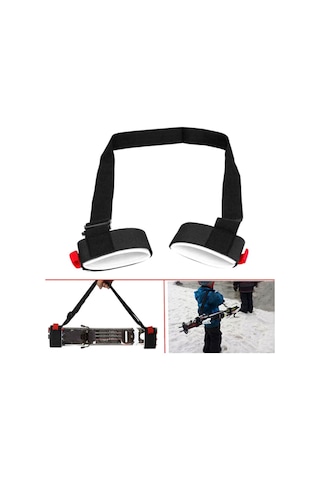 Shineyee Erkek Bayan Kayak Taşıma Kemerleri Nilon Materyalli 57-107 Cm Uzunluk Ayarlanabilir Siyah Renk Siyah