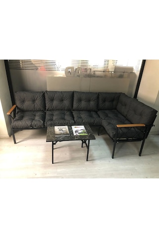 Miami Köşe Koltuk Takımı , 3+2 Balkon-bahçe-çay Seti-mutfak Köşesi Mermer Desen 70x50cm Sehpa Antrasit Miami Köşe Koltuk Takımı , 3+2 Balkon-bahçe-çay Seti-mutfak Köşesi Mermer Desen 70x50cm Sehpa Antrasit