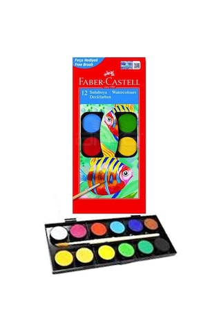 Öğrenci Boyama Seti 4 Lü Faber 12 Renk Sulu Boya Kuru Boya Pastel Boya Keçeli Kalem 12 Li Boya Set Faber Castell Okul Sınıf