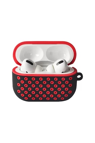 Newface Apple Airpods Uyumlu Pro 2 2.nesil Spor Delikli Kılıf - Siyah-kırmızı