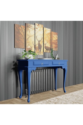 Roys Ahşap 120 Cm Mavi Çekmeceli Petek Üstü Yüksek  Dresuar Ahşap