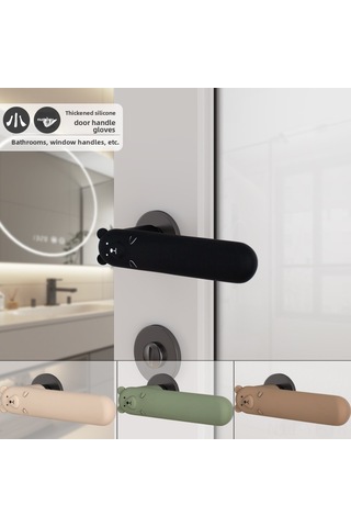 Yifomall Kompakt Kalın Silikon Kasa Kolu Koruması - Banyo/pencere Uyumlu, Çarpma Önleyici, Kartoon Desenli Kahve, 1 Adet Diğer