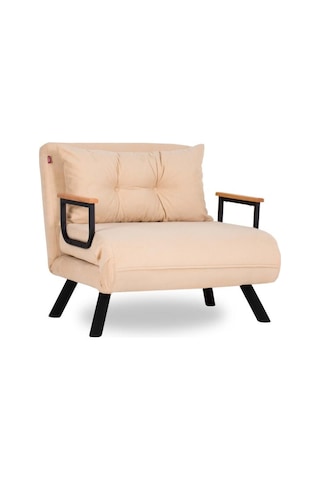 Pafu Sando Tekli Katlanır Yataklı Koltuk - Krem Gri