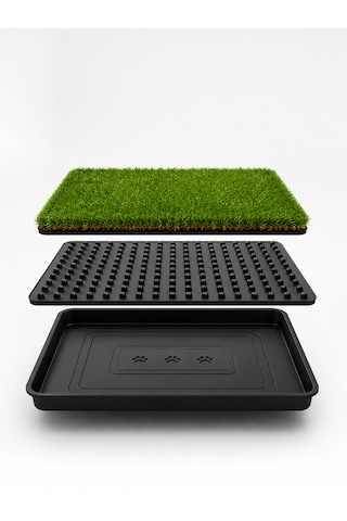Premium Akıllı Çim Tuvaleti Kedi Ve Köpekler İçin 3 Katlı Yıkanabilir Büyük Boy 80x60