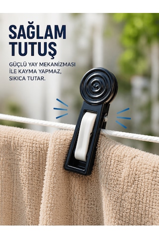 Beylini 10'lu Plastik Yaysız Mandal Çamaşır Kıyafet Eşya Asma Mandalı Renkli Premium Iz Bırakmaz Paslanmaz Süper Güçlü Çok Renkli