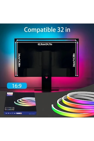 81 28 Cm Ekran Rengi Ve Müzik Ve Oyun İle Senkronize - Monitörler İçin Akıllı Led Şerit Işıkları, Rgbıc Bilgisayar Işık Barları, Usb Güçlü, Yazılım Kontrolü, Oyun Ve Masa Dekorasyonu İçin İdeal