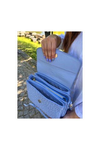 Genel Markalar 3 Bölmeli El Ve Omuz Çantası Mavi